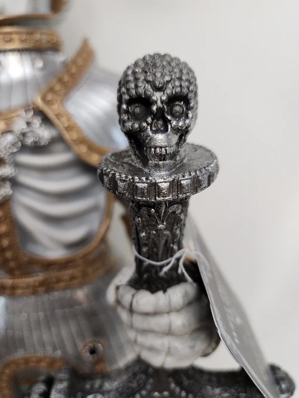Gold and Silver Skeletal Knight Figurine - Decorative Home Party Accent 29